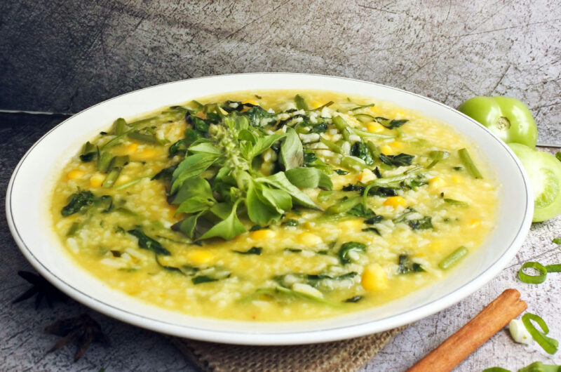 Corn Spinach Coconut Stir