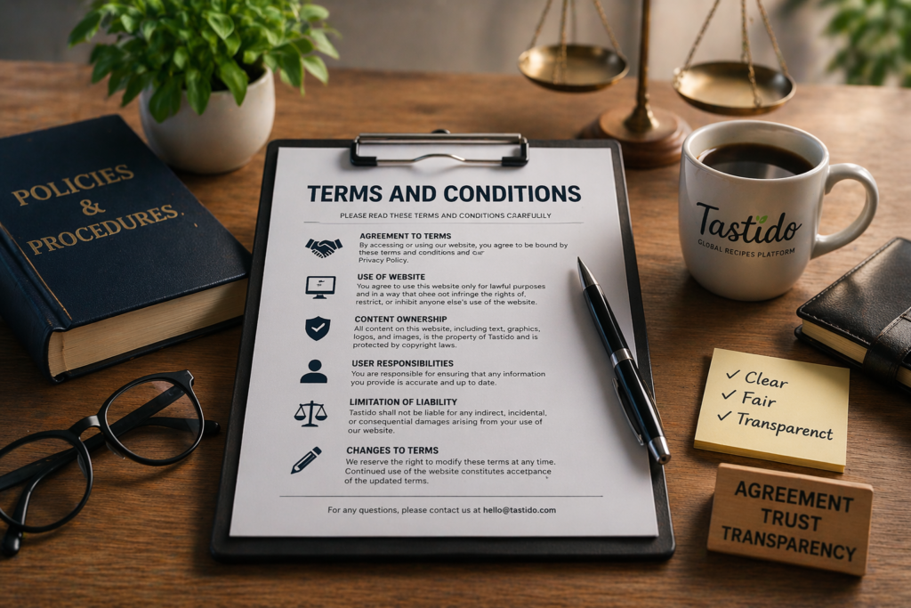 Terms and conditions Tastido website